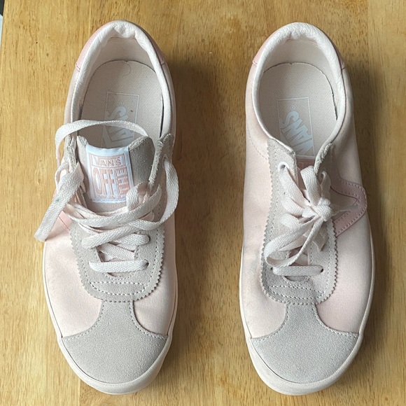 Vans Light Pink and White Casual Shoes - Picture 1 of 4